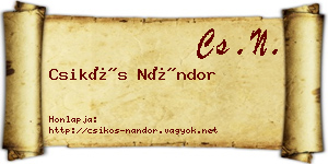 Csikós Nándor névjegykártya