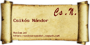 Csikós Nándor névjegykártya