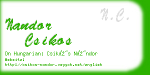nandor csikos business card